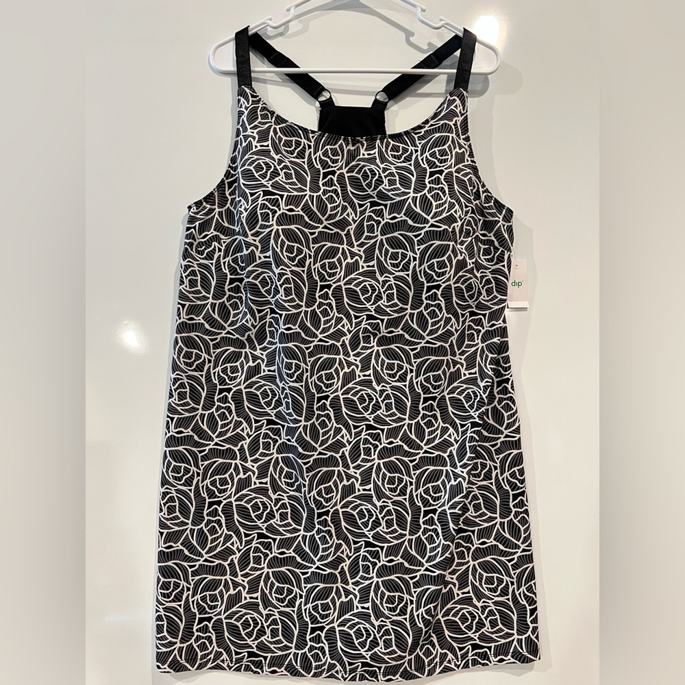 Dlp Black Posey Floral Women Active Dress Size 1X New